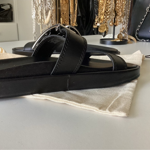 Zara SRPLS Black Slides with Silver Buckle - Picture 5 of 7